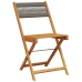 Set de comedor jardín 5 pzas polipropileno madera maciza gris
