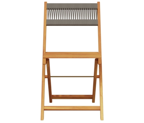 Set de comedor jardín 5 pzas polipropileno madera maciza gris
