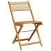 Set de comedor jardín 5 pzas polipropileno madera maciza beige