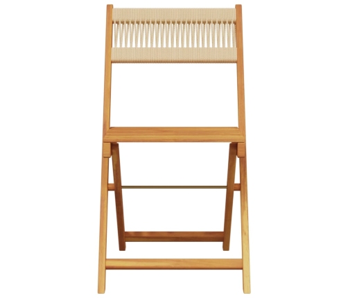 Set de comedor jardín 5 pzas polipropileno madera maciza beige