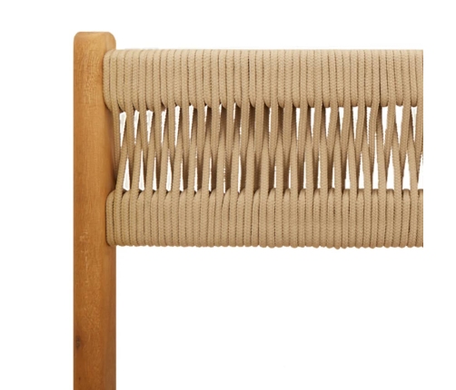 Set de comedor jardín 5 pzas polipropileno madera maciza beige