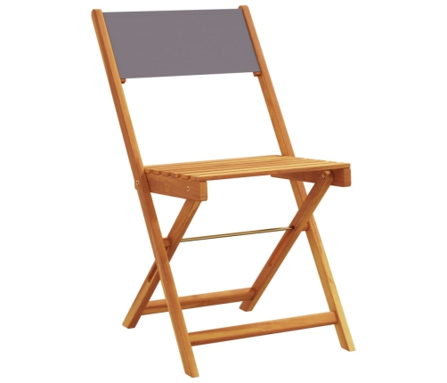 Set de comedor de jardín 5 pzas tela madera maciza antracita