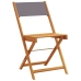 Set de comedor de jardín 5 pzas tela madera maciza antracita