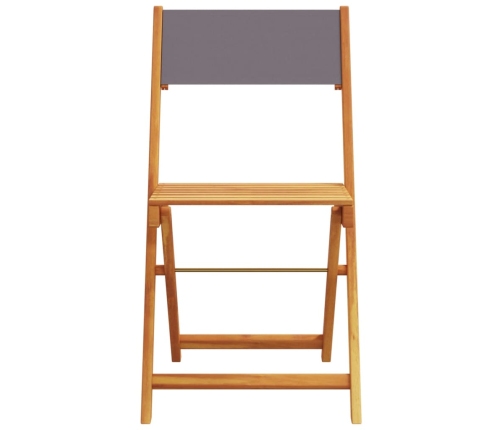 Set de comedor de jardín 5 pzas tela madera maciza antracita