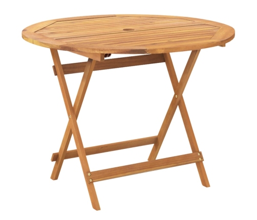 Set de comedor de jardín 5 pzas tela madera maciza antracita
