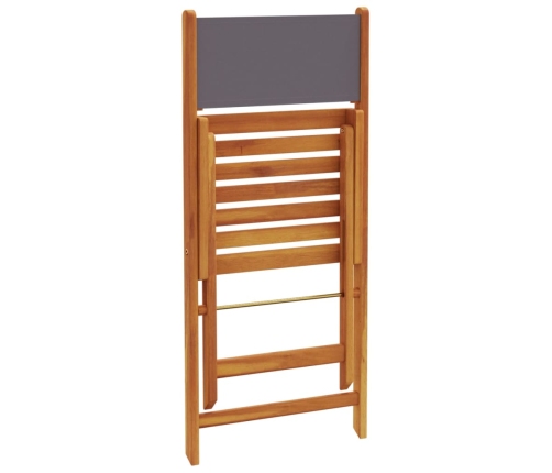 Set de comedor de jardín 5 pzas tela madera maciza antracita