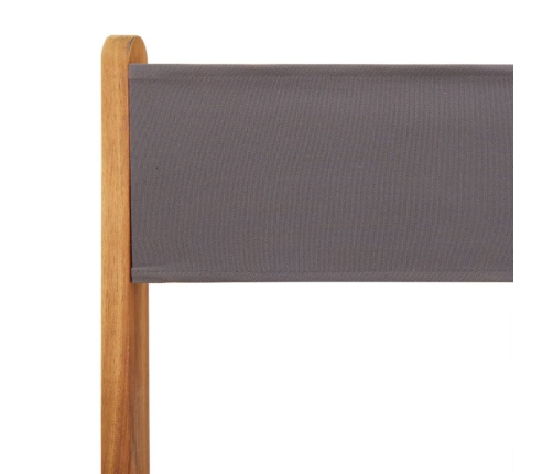 Set de comedor de jardín 5 pzas tela madera maciza antracita