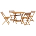 Set de comedor de jardín 5 pzas tela madera maciza gris taupe
