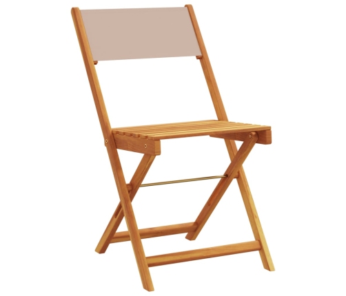 Set de comedor de jardín 5 pzas tela madera maciza gris taupe