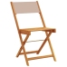 Set de comedor de jardín 5 pzas tela madera maciza gris taupe