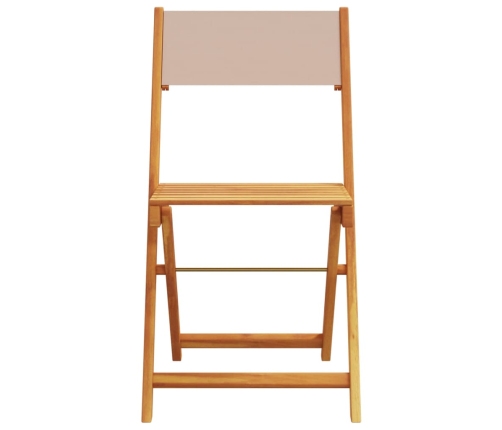 Set de comedor de jardín 5 pzas tela madera maciza gris taupe