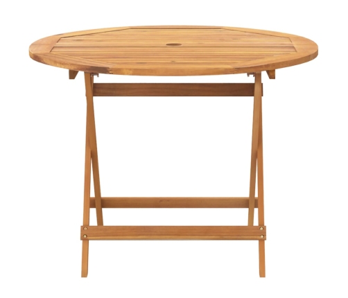 Set de comedor de jardín 5 pzas tela madera maciza gris taupe