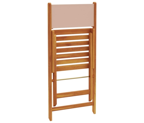 Set de comedor de jardín 5 pzas tela madera maciza gris taupe