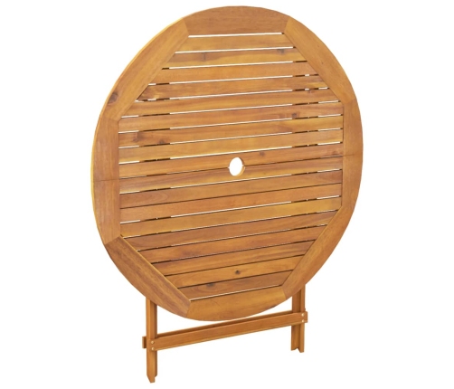 Set de comedor de jardín 5 pzas tela madera maciza gris taupe