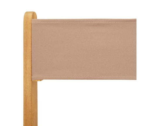 Set de comedor de jardín 5 pzas tela madera maciza gris taupe