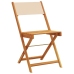 Set de comedor de jardín 5 pzas tela madera maciza beige