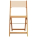 Set de comedor de jardín 5 pzas tela madera maciza beige
