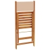 Set de comedor de jardín 5 pzas tela madera maciza beige