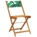 Set de comedor jardín 5 pzas tela madera maciza estampado hojas