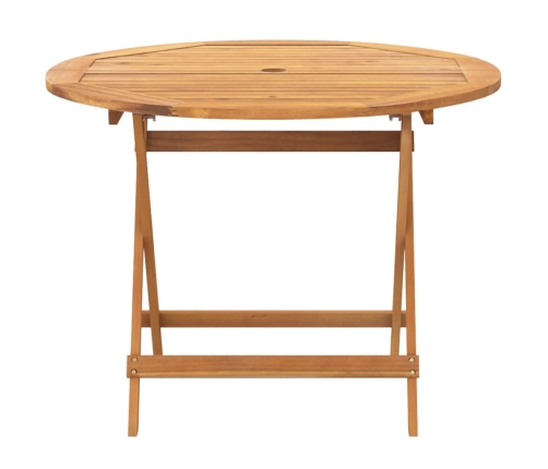 Set de comedor jardín 5 pzas tela madera maciza estampado hojas