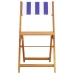 Set de comedor de jardín 5 pzas tela madera maciza azul blanco