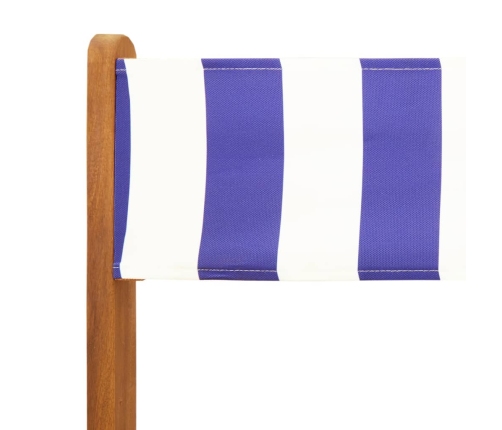Set de comedor de jardín 5 pzas tela madera maciza azul blanco