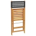 Set de comedor de jardín 5 pzas ratán PE madera maciza negro
