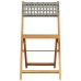Set de comedor de jardín 5 piezas ratán PE madera maciza gris