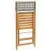 Set de comedor de jardín 5 piezas ratán PE madera maciza gris