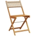 Set de comedor de jardín 5 pzas ratán PE madera maciza beige