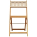 Set de comedor de jardín 5 pzas ratán PE madera maciza beige