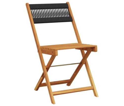 Set de comedor jardín 5 pzas polipropileno madera maciza negro