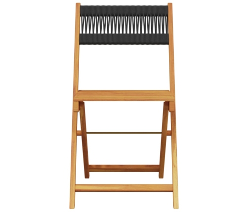 Set de comedor jardín 5 pzas polipropileno madera maciza negro