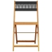 Set de comedor jardín 5 pzas polipropileno madera maciza negro