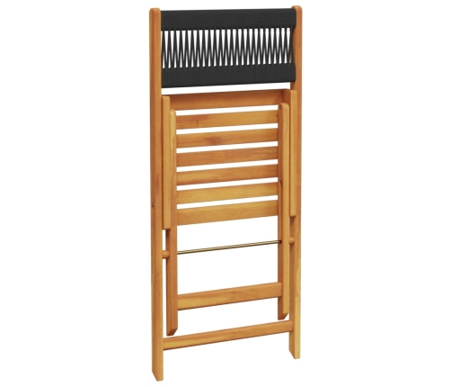 Set de comedor jardín 5 pzas polipropileno madera maciza negro