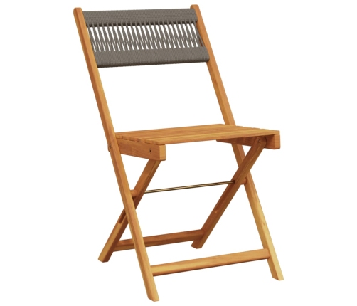Set de comedor jardín 5 pzas polipropileno madera maciza gris