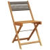 Set de comedor jardín 5 pzas polipropileno madera maciza gris