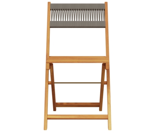 Set de comedor jardín 5 pzas polipropileno madera maciza gris