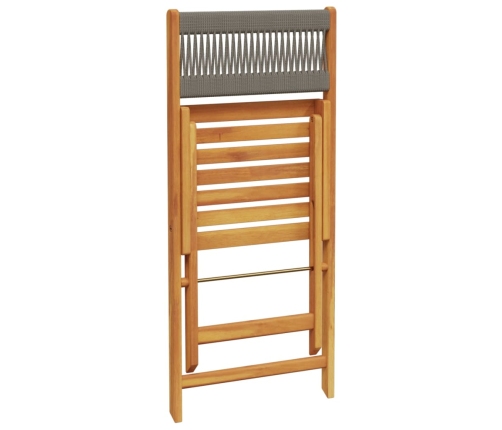 Set de comedor jardín 5 pzas polipropileno madera maciza gris