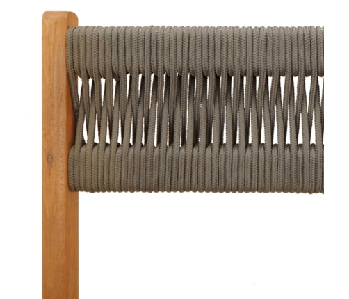Set de comedor jardín 5 pzas polipropileno madera maciza gris