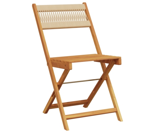 Set de comedor jardín 5 pzas polipropileno madera maciza beige
