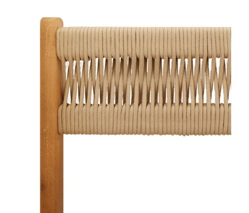Set de comedor jardín 5 pzas polipropileno madera maciza beige