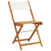 Set de comedor de jardín 5 pzas tela madera maciza blanco crema