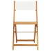 Set de comedor de jardín 5 pzas tela madera maciza blanco crema