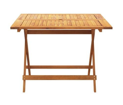Set de comedor de jardín 5 pzas tela madera maciza blanco crema