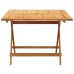 Set de comedor de jardín 5 pzas tela madera maciza blanco crema