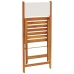 Set de comedor de jardín 5 pzas tela madera maciza blanco crema