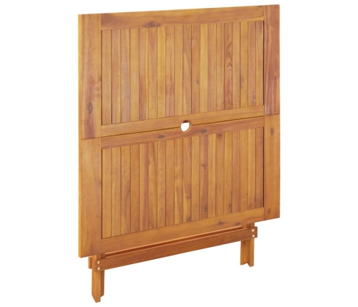Set de comedor de jardín 5 pzas tela madera maciza blanco crema