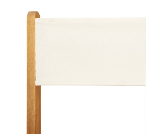 Set de comedor de jardín 5 pzas tela madera maciza blanco crema