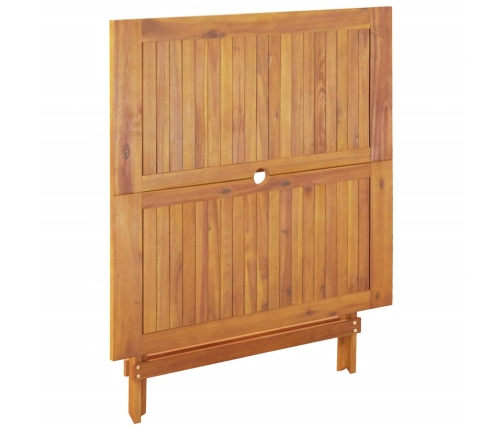 Set de comedor de jardín 5 pzas tela madera maciza gris taupe